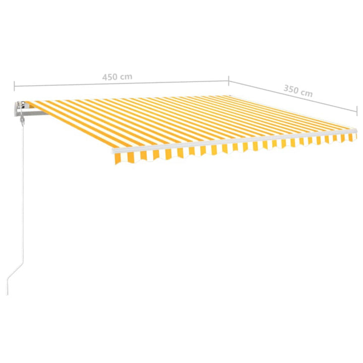 Automatisk Markis Med Vindsensor &amp; Led Gul/Vit