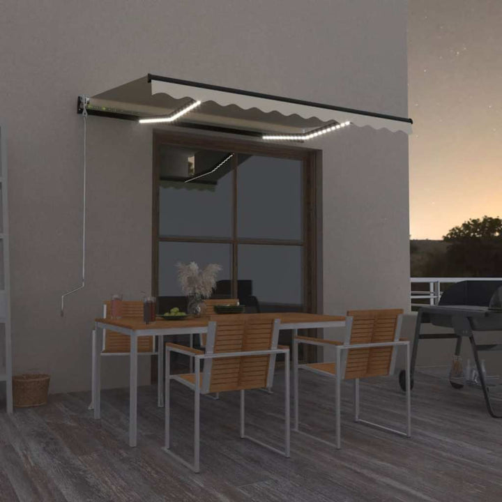 Markis Manuellt Infällbar Med Leds