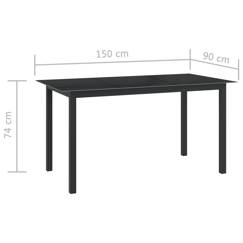 Matgrupp För Trädgården 7 Delar Aluminium