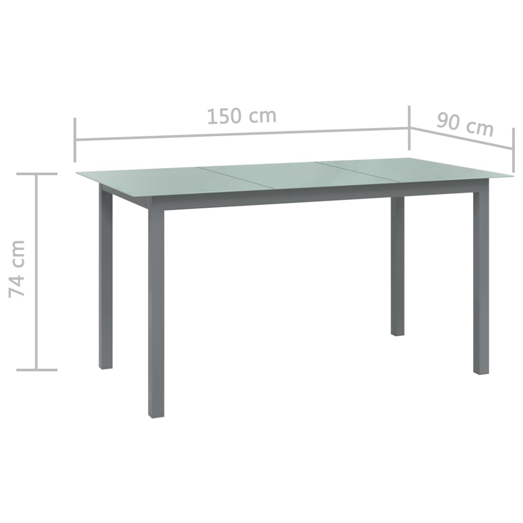 Matgrupp För Trädgården 7 Delar Aluminium Och Svart