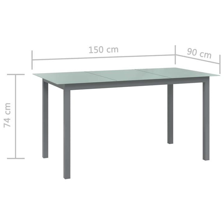 Matgrupp För Trädgården 7 Delar Aluminium Och Svart