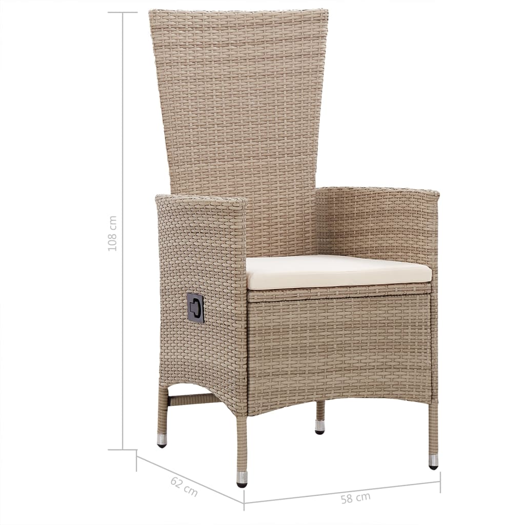 Matgrupp För Trädgården 5 Delar Beige