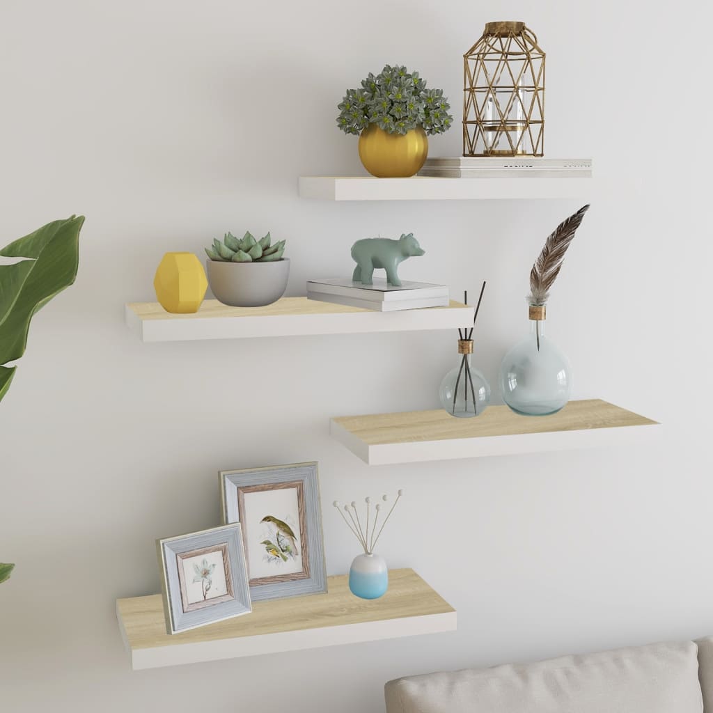 Svävande Vägghylla 90X23,5X3,8 Cm Mdf