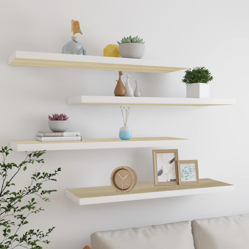 Svävande Vägghylla 90X23,5X3,8 Cm Mdf