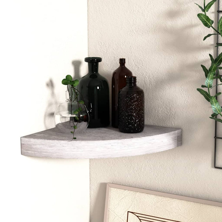 Flytande Hörnhyllor 2 St Högglansvit 25X25X3,8 Cm Mdf