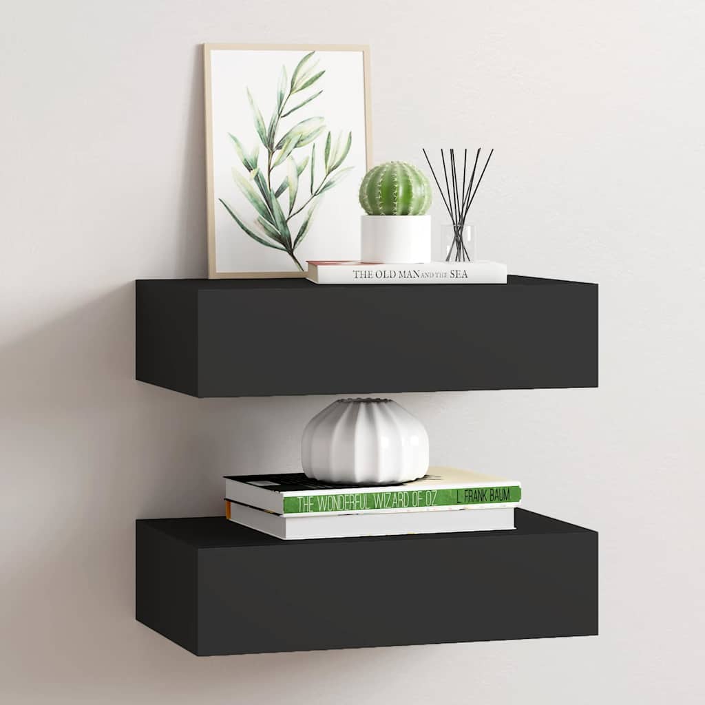 Väggmonterad Låda 2 St 60X23,5X10 Cm Mdf