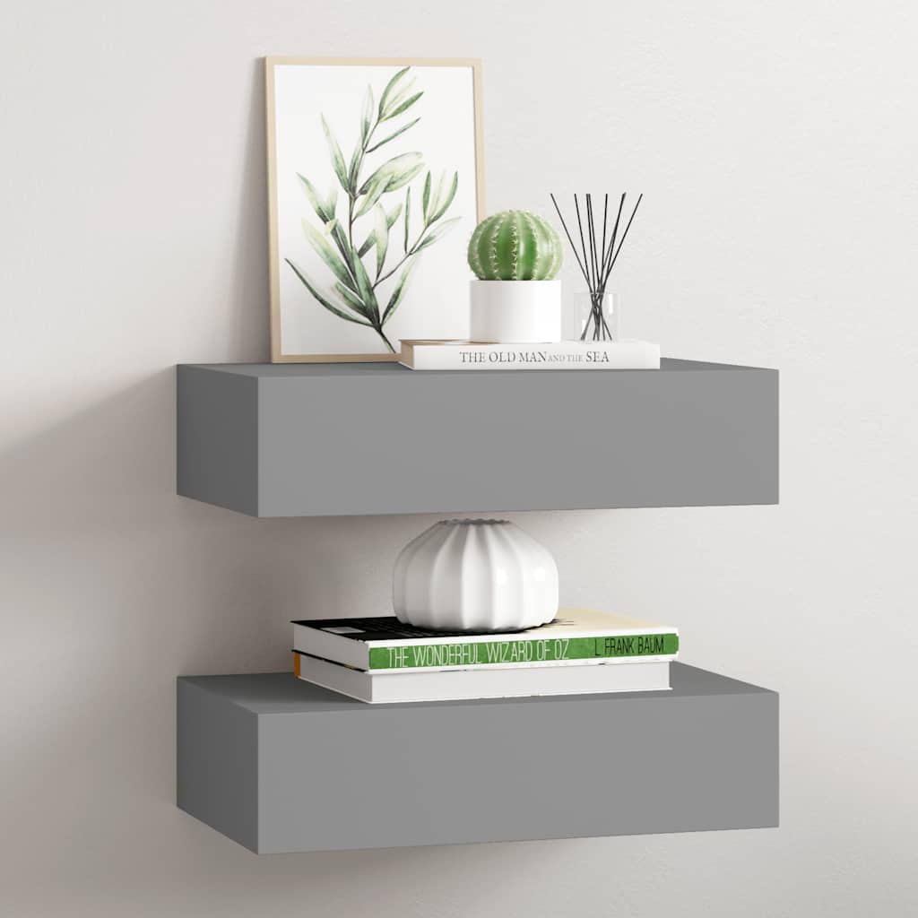 Väggmonterad Låda 2 St 60X23,5X10 Cm Mdf