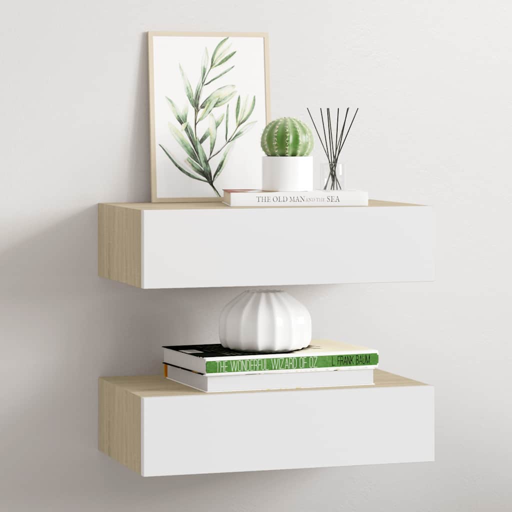 Väggmonterad Låda 2 St 60X23,5X10 Cm Mdf