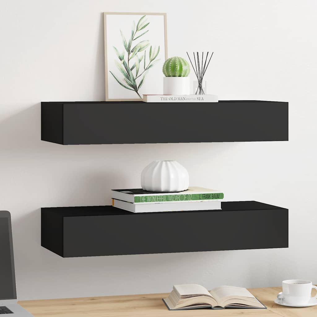 Väggmonterad Låda 2 St 60X23,5X10 Cm Mdf