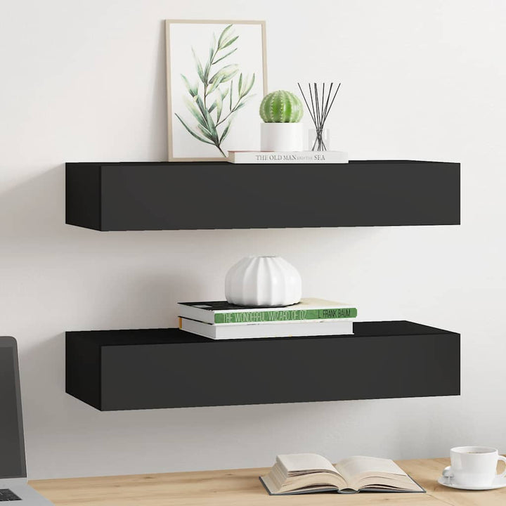 Väggmonterad Låda 2 St 60X23,5X10 Cm Mdf