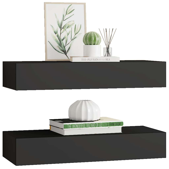 Väggmonterad Låda 2 St 60X23,5X10 Cm Mdf