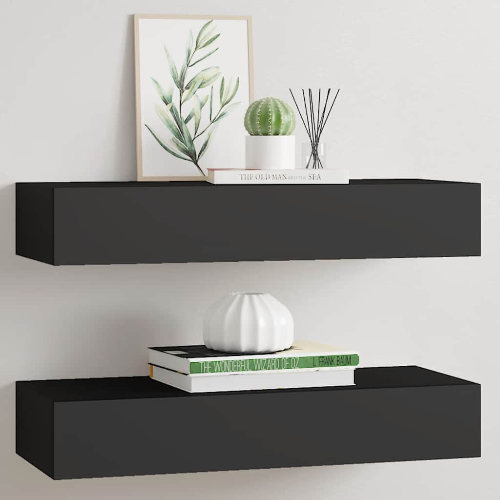 Väggmonterad Låda 2 St 60X23,5X10 Cm Mdf
