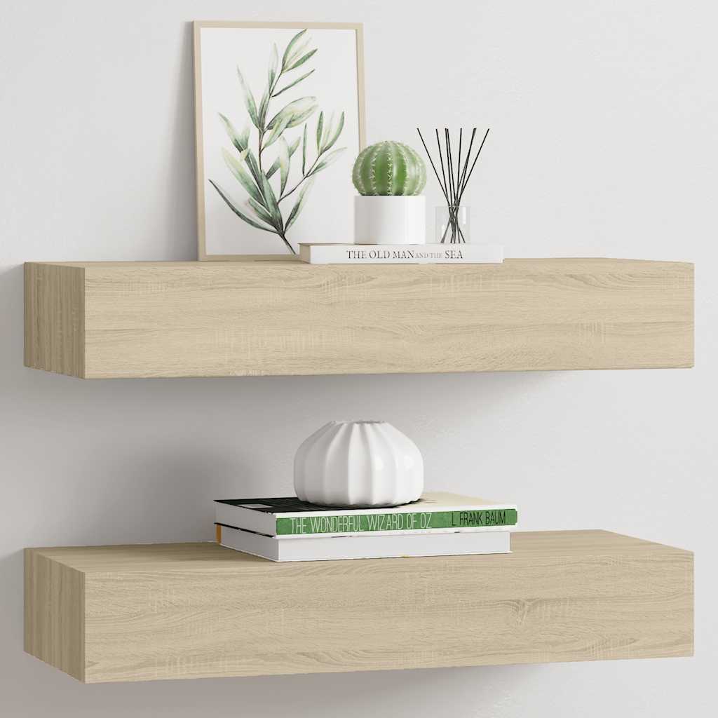Väggmonterad Låda 2 St 60X23,5X10 Cm Mdf