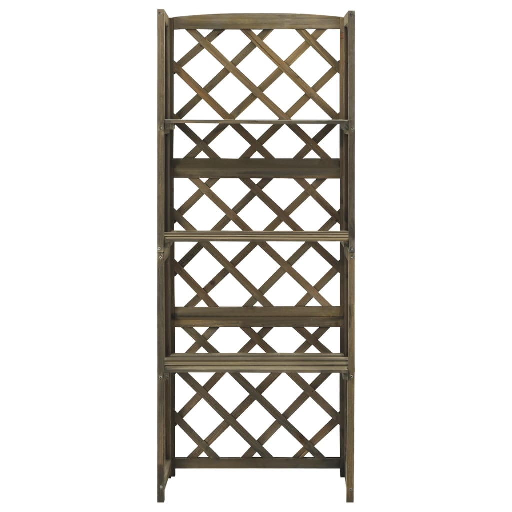 Spaljé Med Hyllor 55X30X140 Cm Massivt Granträ