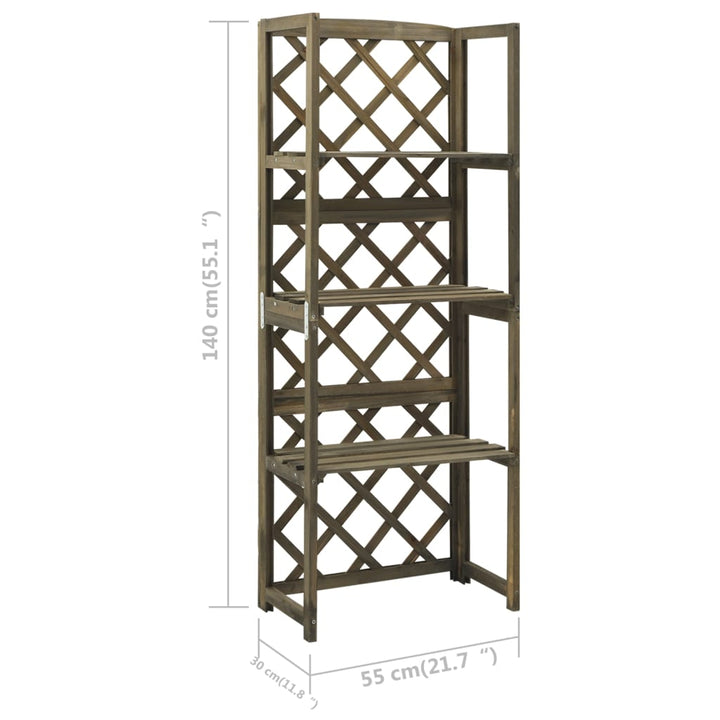 Spaljé Med Hyllor 55X30X140 Cm Massivt Granträ