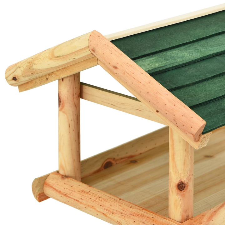 Fågelmatare Med Stativ 37X28X100 Cm Massivt Granträ