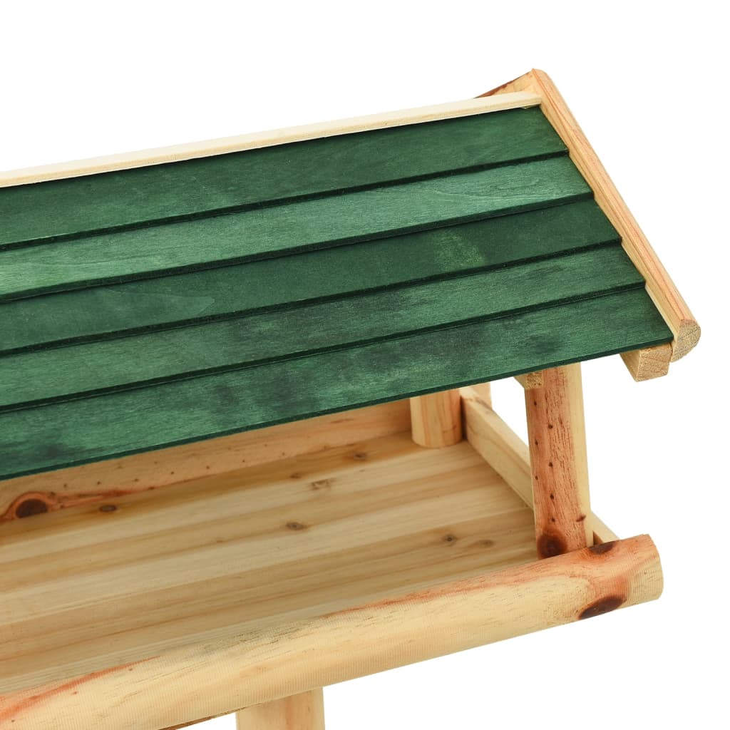 Fågelmatare Med Stativ 37X28X100 Cm Massivt Granträ