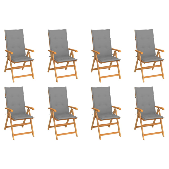 Hopfällbara Stolar 2 St Rödrutiga Dynor Massiv Teak