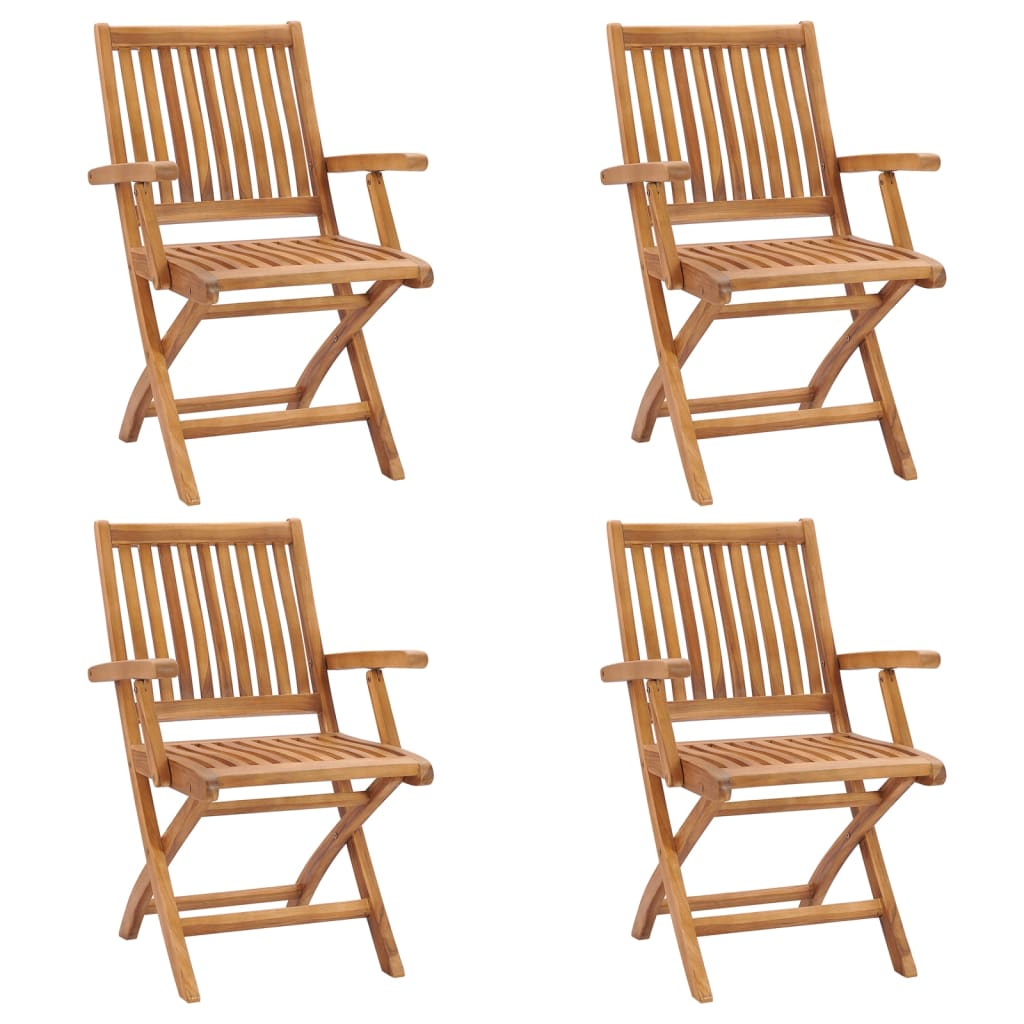 Hopfällbara Trädgårdsstolar 4 St Massiv Teak