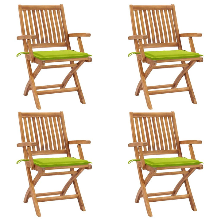 Hopfällbara Stolar Med Dynor 6 St Massivt Teakträ