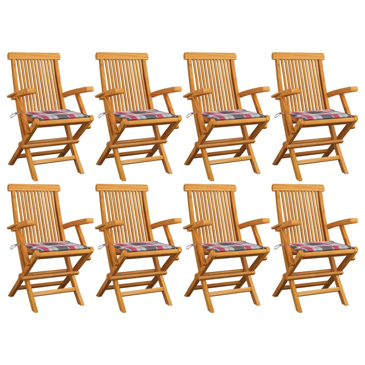 Hopfällbara Stolar Med Dynor 2 St Massivt Teakträ