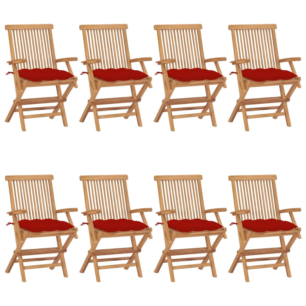 Trädgårdsstolar Med A Dynor 8 St Massiv Teak