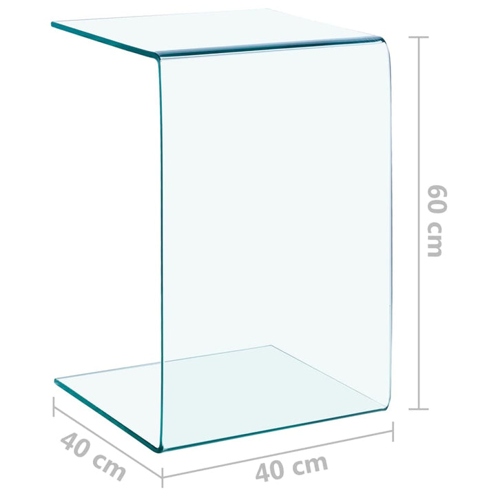 Sidobord 40X40X60 Cm Härdat Glas