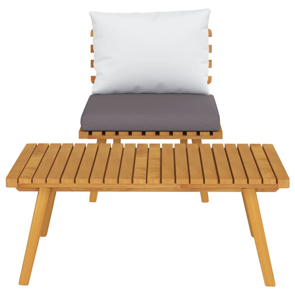 Loungegrupp För Trädgården Med Dynor 2 Delar Massivt Akaciaträ