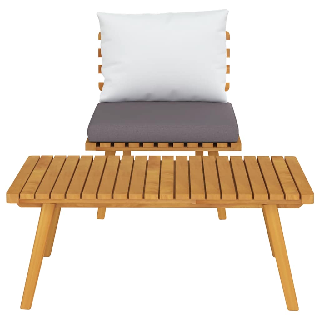 Loungegrupp För Trädgården Med Dynor 2 Delar Massivt Akaciaträ