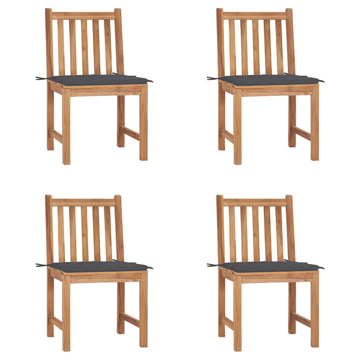 Trädgårdsstolar 2 St Med Dynor Massiv Teak