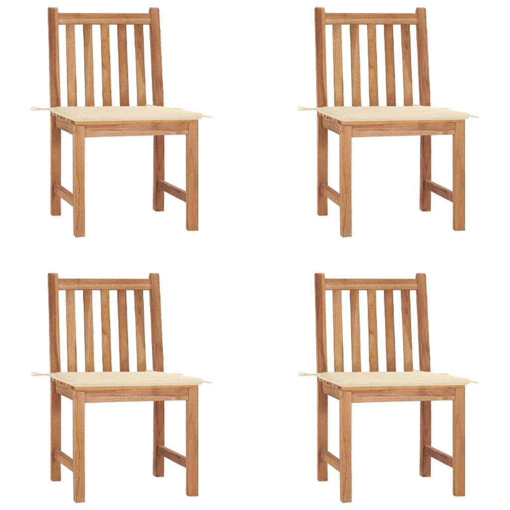 Trädgårdsstolar 2 St Med Dynor Massiv Teak
