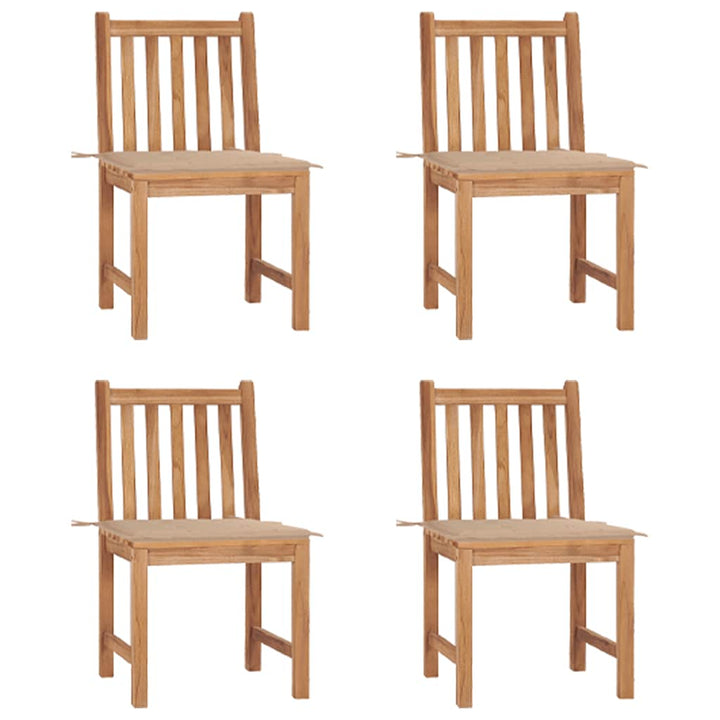 Trädgårdsstolar 2 St Med Dynor Massiv Teak