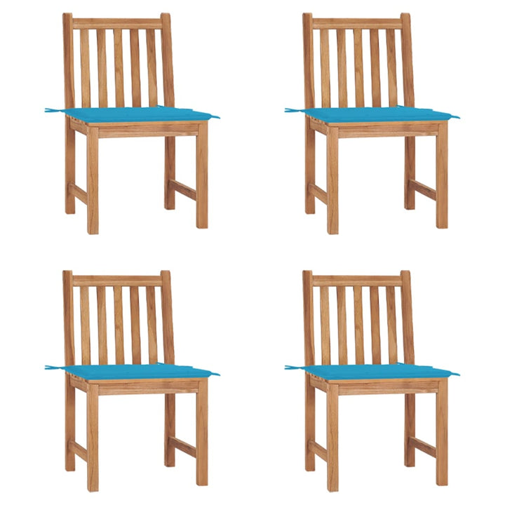 Trädgårdsstolar 2 St Med Dynor Massiv Teak