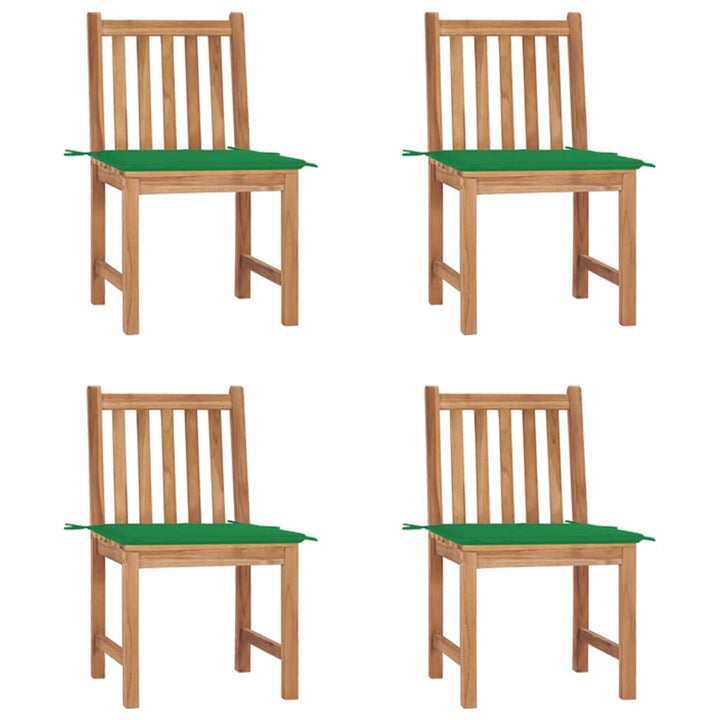 Trädgårdsstolar 2 St Med Dynor Massiv Teak