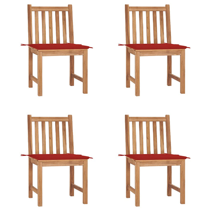 Trädgårdsstolar 2 St Med Dynor Massiv Teak