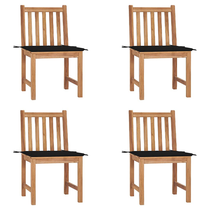 Trädgårdsstolar 2 St Med Dynor Massiv Teak
