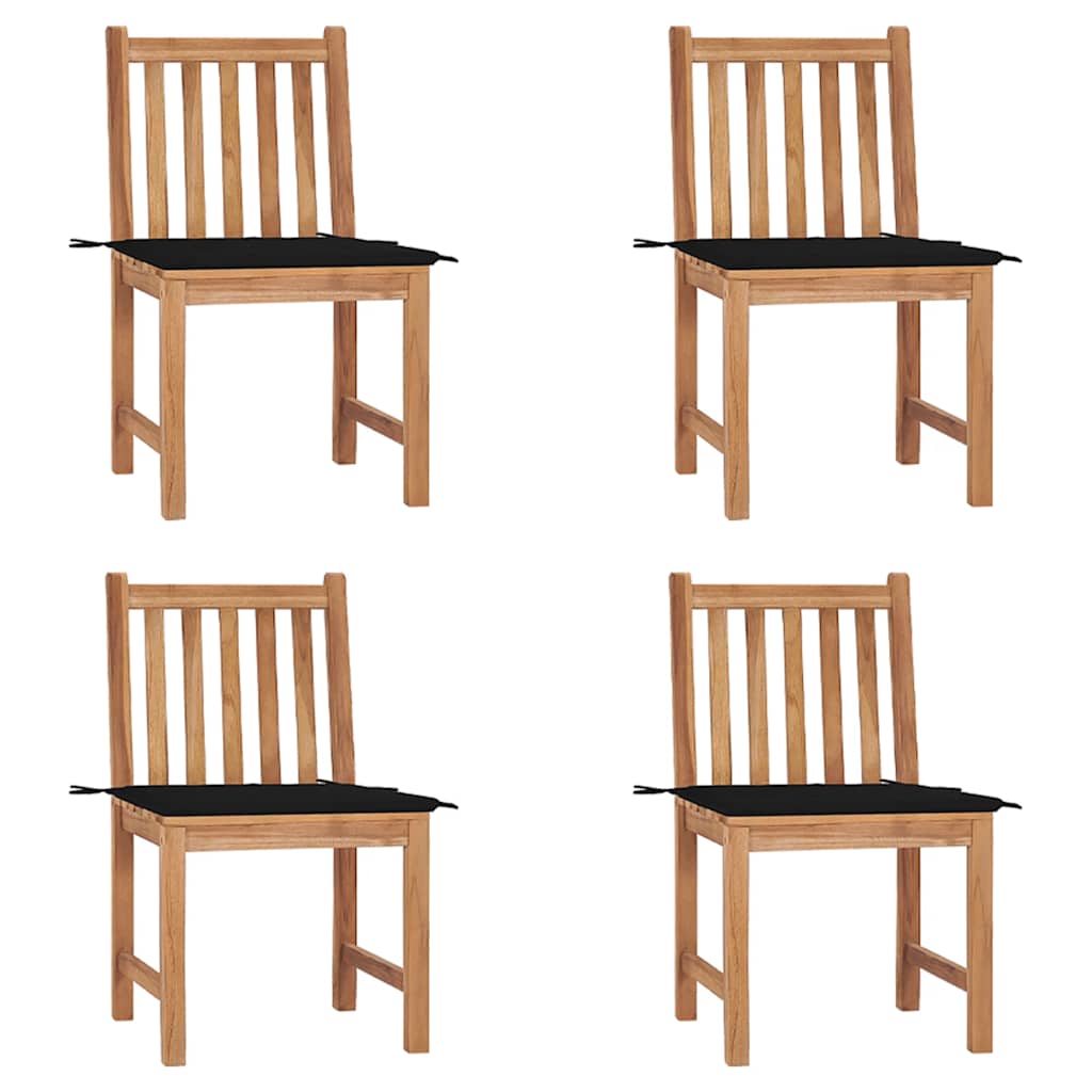 Trädgårdsstolar 2 St Med Dynor Massiv Teak