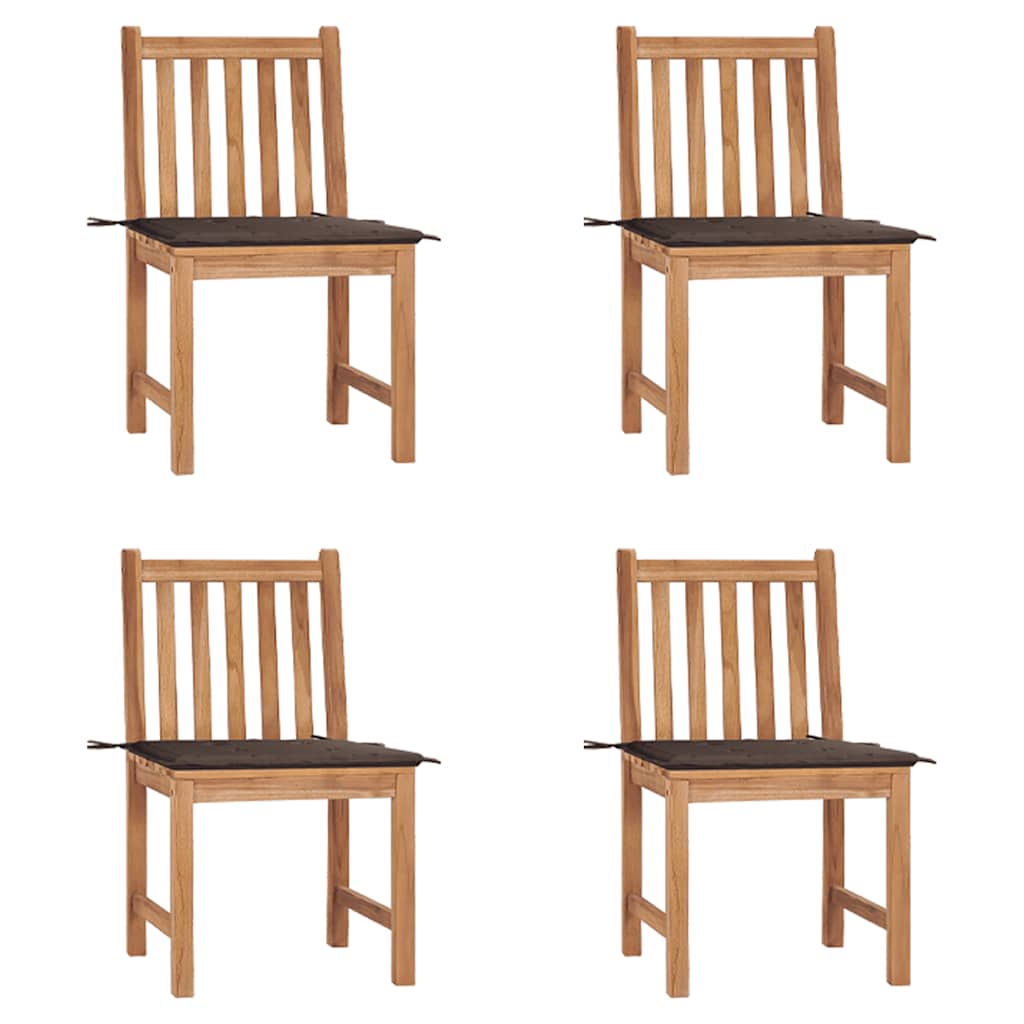 Trädgårdsstolar 2 St Med Dynor Massiv Teak