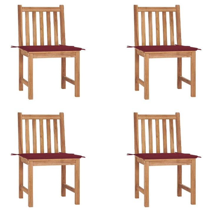 Trädgårdsstolar 2 St Med Dynor Massiv Teak