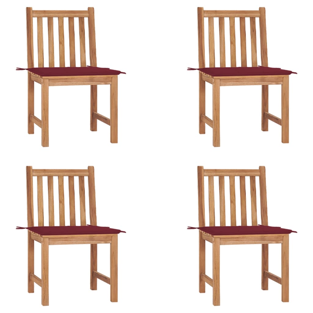 Trädgårdsstolar 2 St Med Dynor Massiv Teak