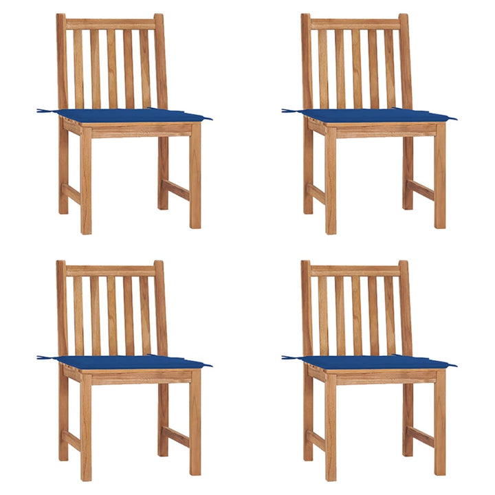 Trädgårdsstolar 2 St Med Dynor Massiv Teak