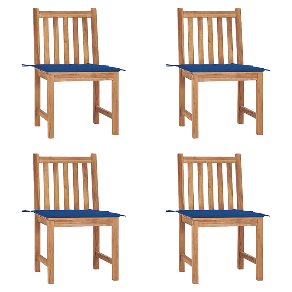 Trädgårdsstolar 2 St Med Dynor Massiv Teak