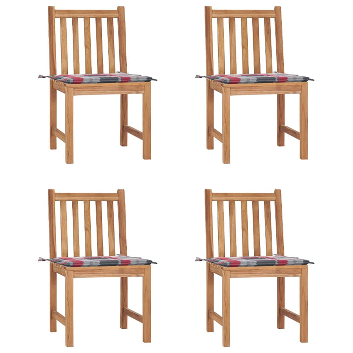 Trädgårdsstolar 2 St Med Dynor Massiv Teak