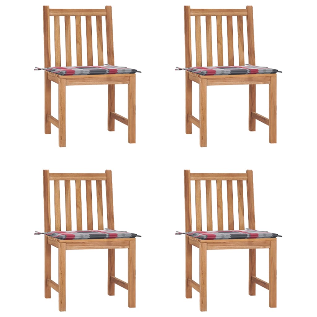 Trädgårdsstolar 2 St Med Dynor Massiv Teak