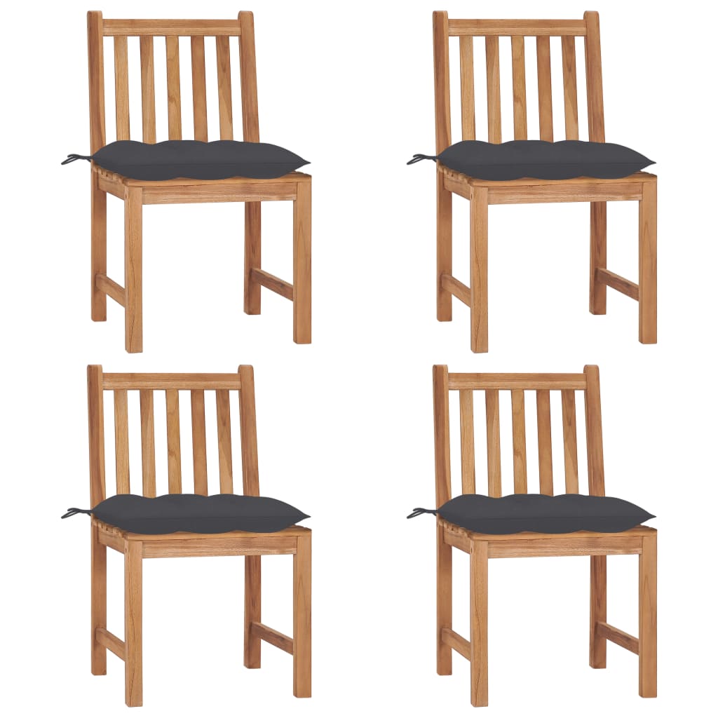 Trädgårdsstolar 2 St Med Dynor Massiv Teak