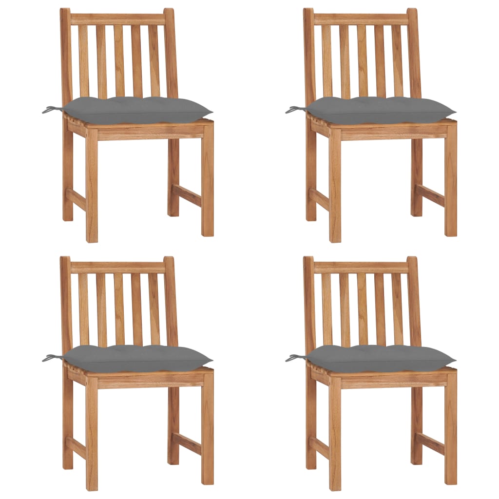 Trädgårdsstolar 2 St Med Dynor Massiv Teak