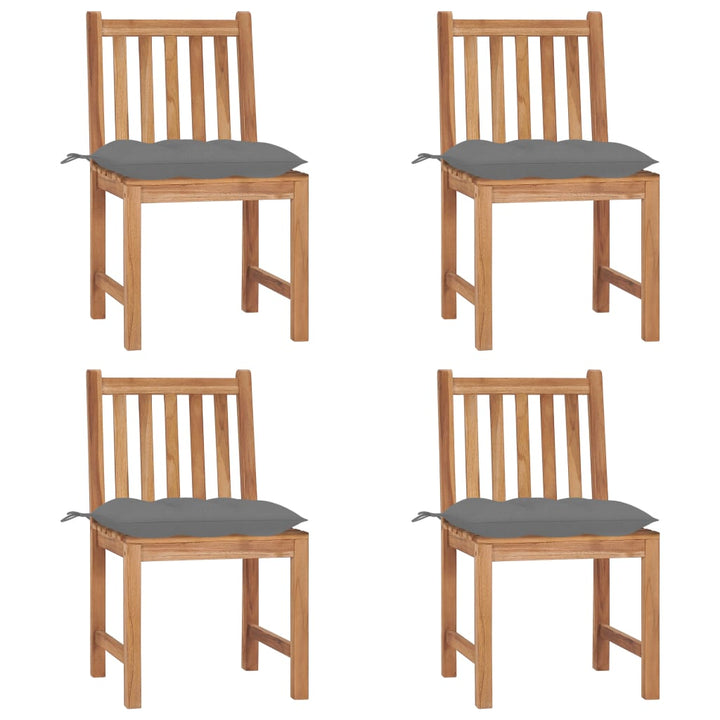 Trädgårdsstolar 2 St Med Dynor Massiv Teak