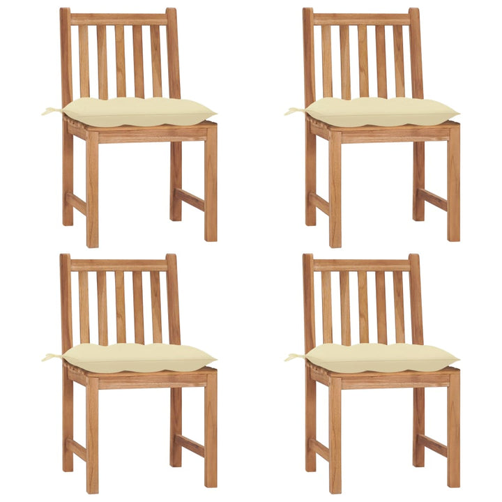 Trädgårdsstolar 2 St Med Dynor Massiv Teak