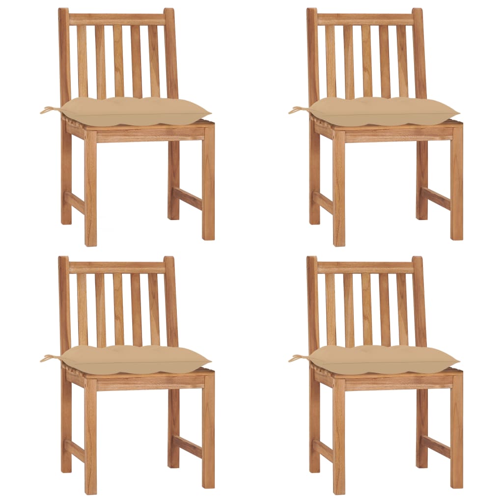 Trädgårdsstolar 2 St Med Dynor Massiv Teak