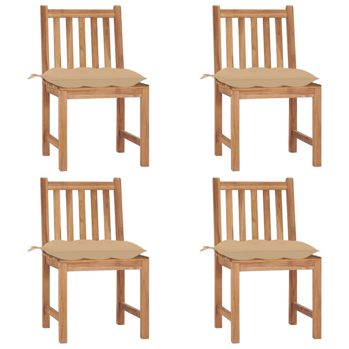 Trädgårdsstolar 2 St Med Dynor Massiv Teak